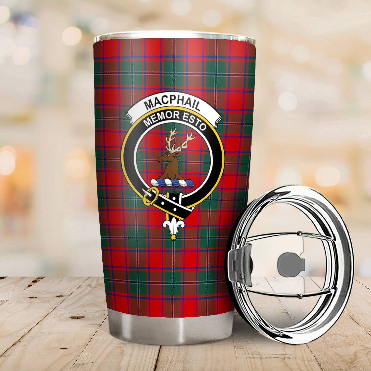 MacPhail Clan Tartan Crest Tumbler