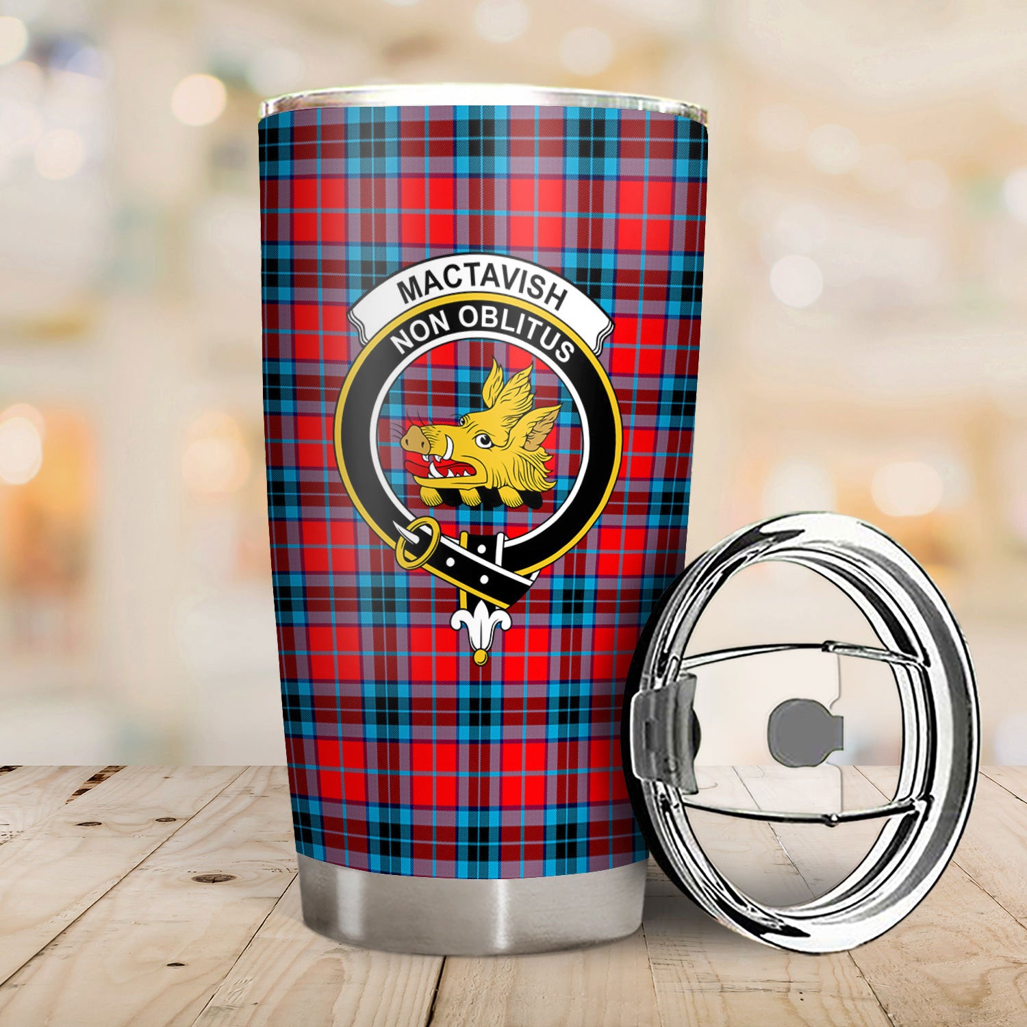 MacTavish Modern Tartan Crest Tumbler