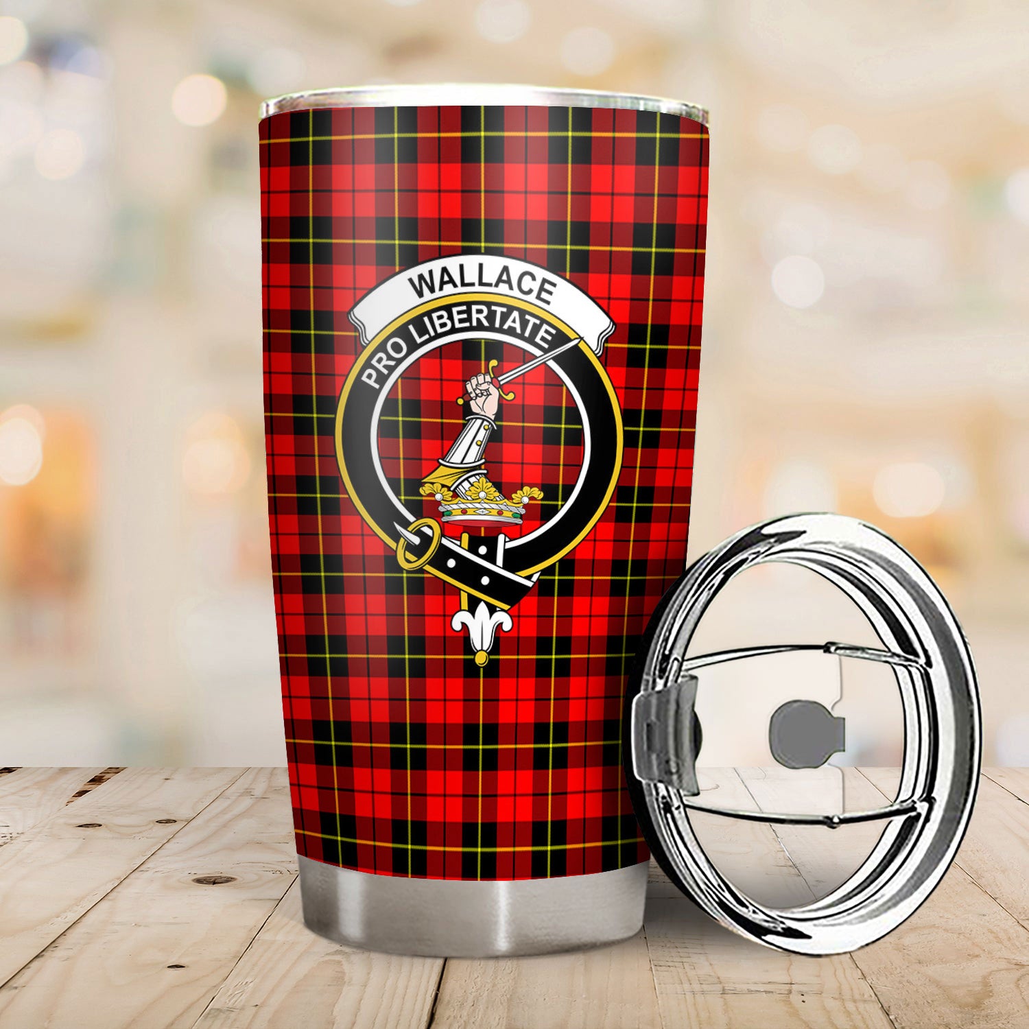 Wallace Hunting Red Tartan Crest Tumbler