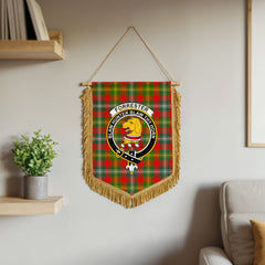 Forrester Tartan Crest Wall Hanging Banner - Wood Pole