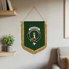 Henderson Modern Tartan Crest Wall Hanging Banner - Wood Pole