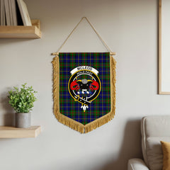 McLeod of Harris Modern Tartan Crest Wall Hanging Banner - Wood Pole