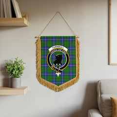 Turnbull Hunting Tartan Crest Wall Hanging Banner - Wood Pole