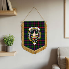 Urquhart Modern Tartan Crest Wall Hanging Banner - Wood Pole