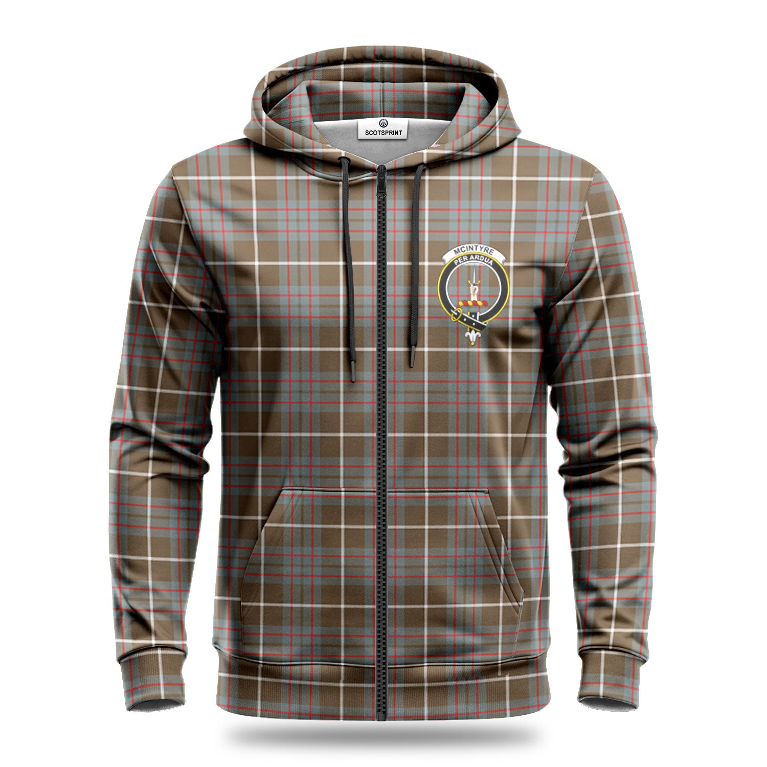McIntyre Hunting Weathered Tartan Crest Hoodie