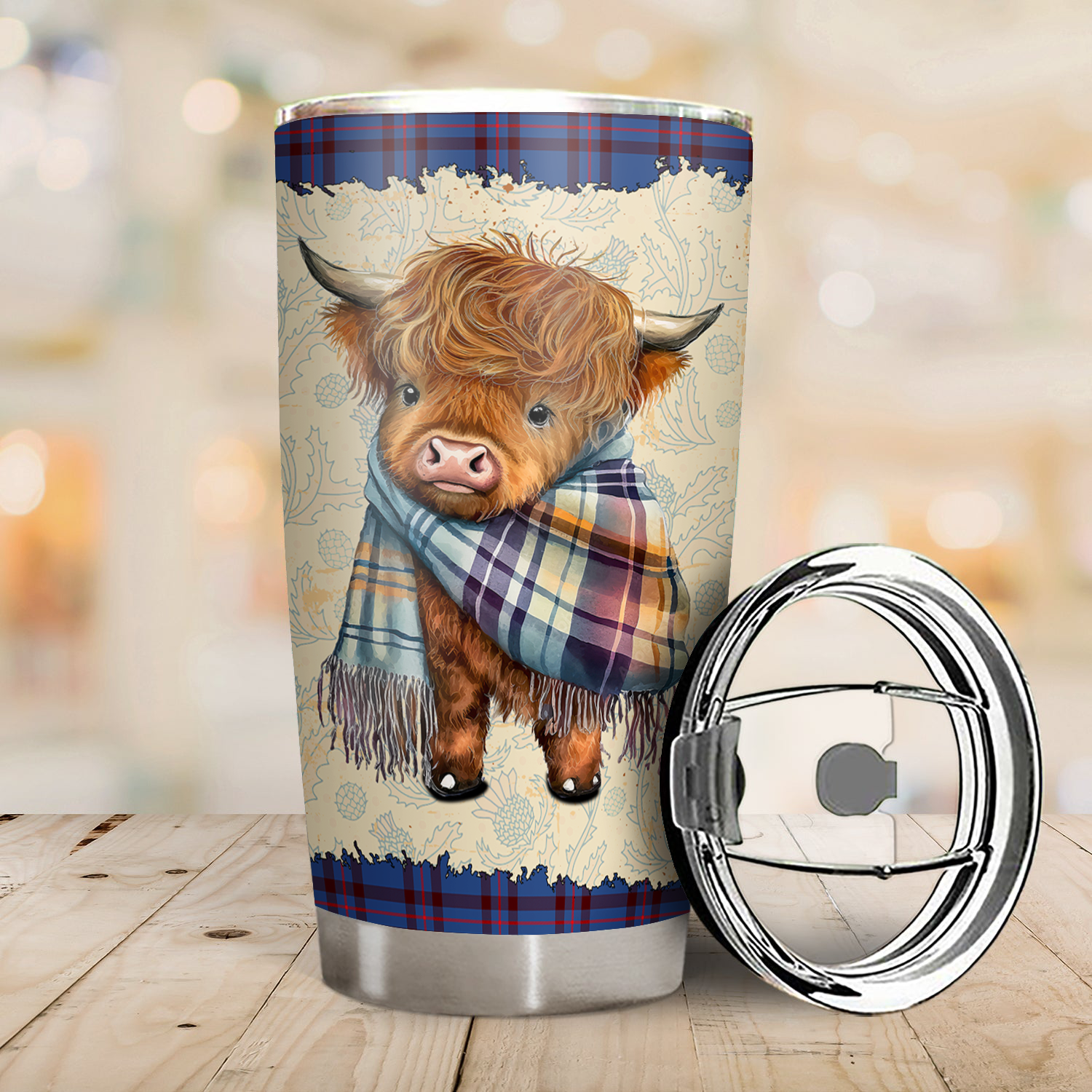 Just A Girl Who Loves Highland Cows - Elliot Tartan Tumbler