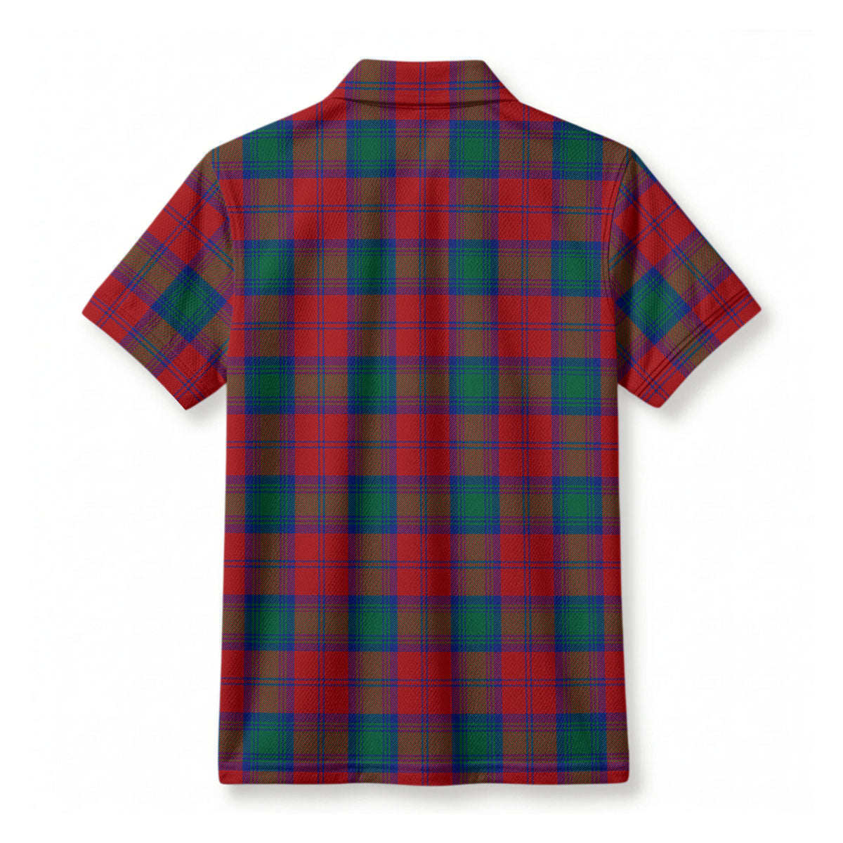 Auchinleck Tartan Crest Birdseye Mesh Polo Shirt