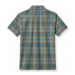 Balfour Blue Tartan Crest Birdseye Mesh Polo Shirt