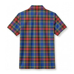 Bethune Modern Tartan Crest Birdseye Mesh Polo Shirt
