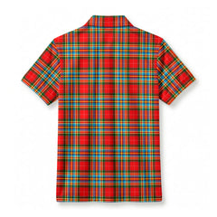Chattan Tartan Crest Birdseye Mesh Polo Shirt