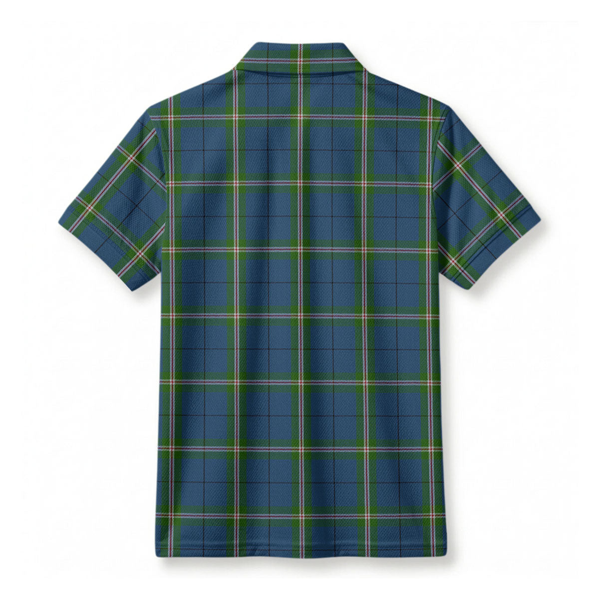 Clelland Tartan Crest Birdseye Mesh Polo Shirt