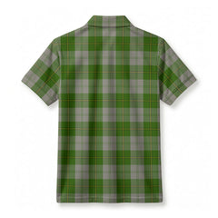 Cunningham Dress Green Dancers Tartan Crest Birdseye Mesh Polo Shirt