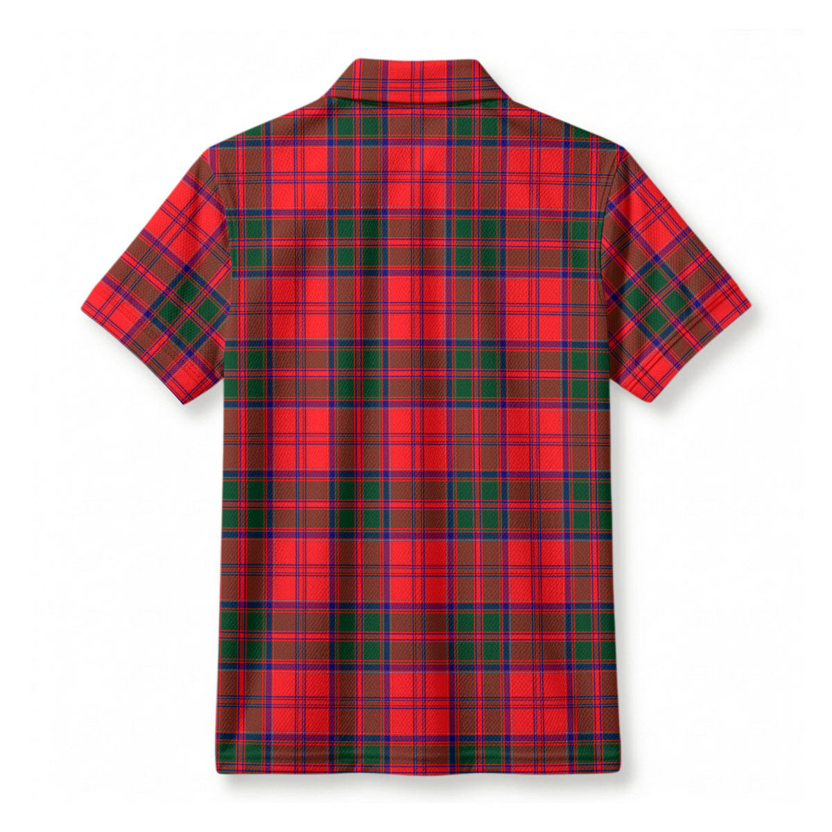 Drummond Modern Tartan Crest Birdseye Mesh Polo Shirt