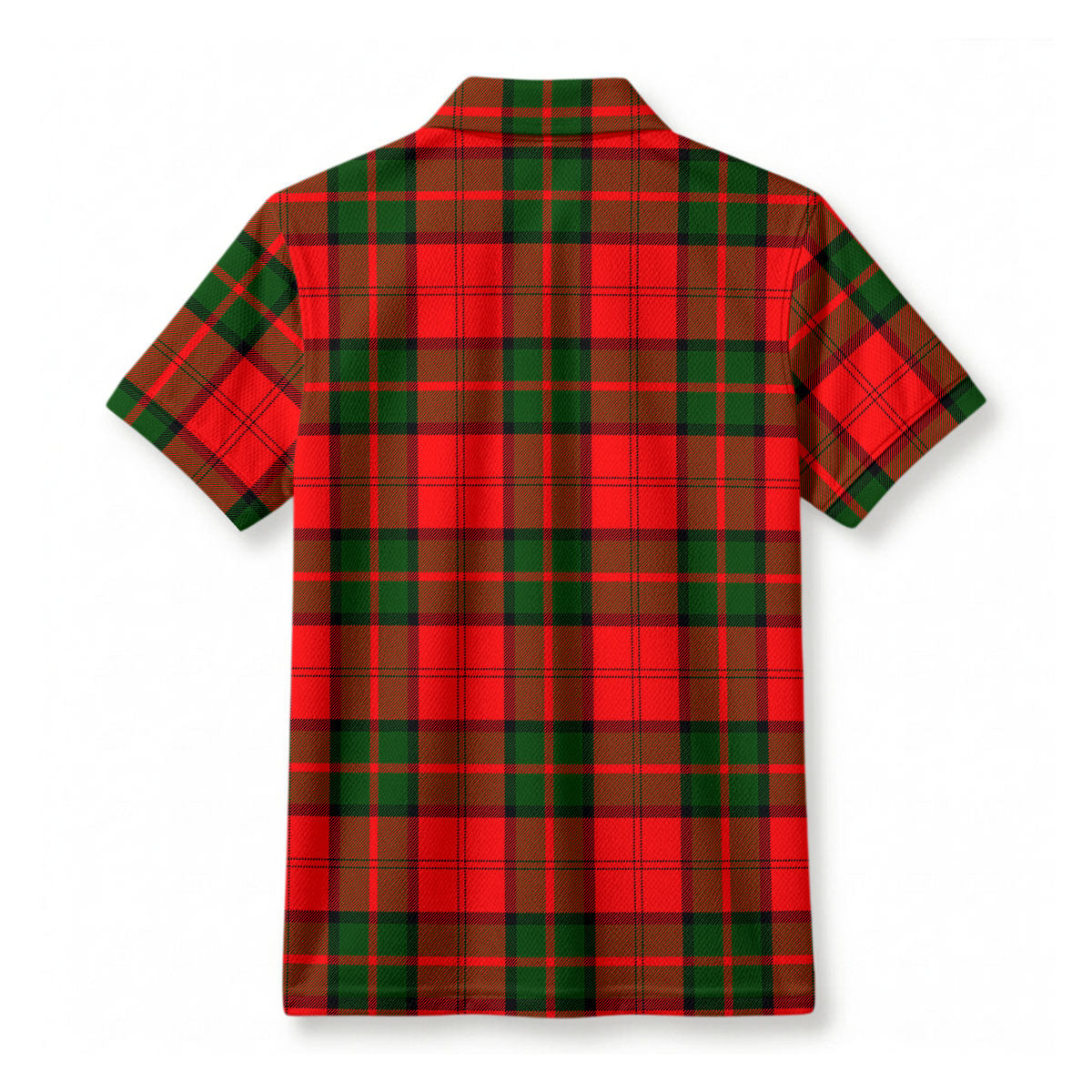 Dunbar Modern Tartan Crest Birdseye Mesh Polo Shirt