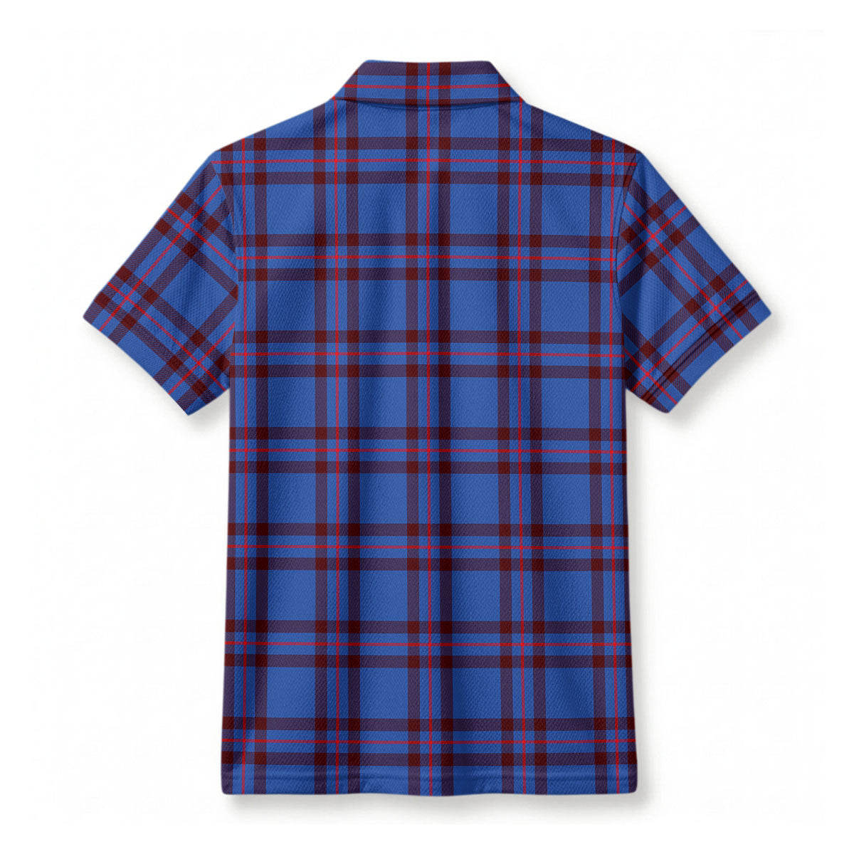Elliot Modern Tartan Crest Birdseye Mesh Polo Shirt