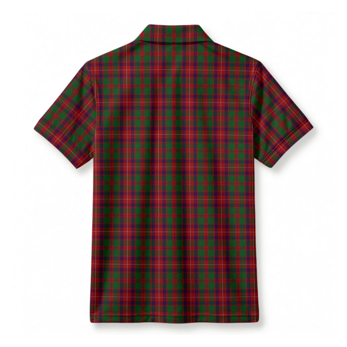 Ged Tartan Crest Birdseye Mesh Polo Shirt