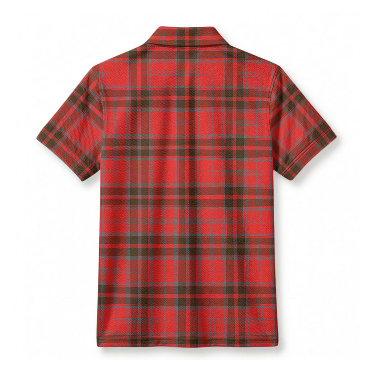 Grant Weathered  Tartan Crest Birdseye Mesh Polo Shirt