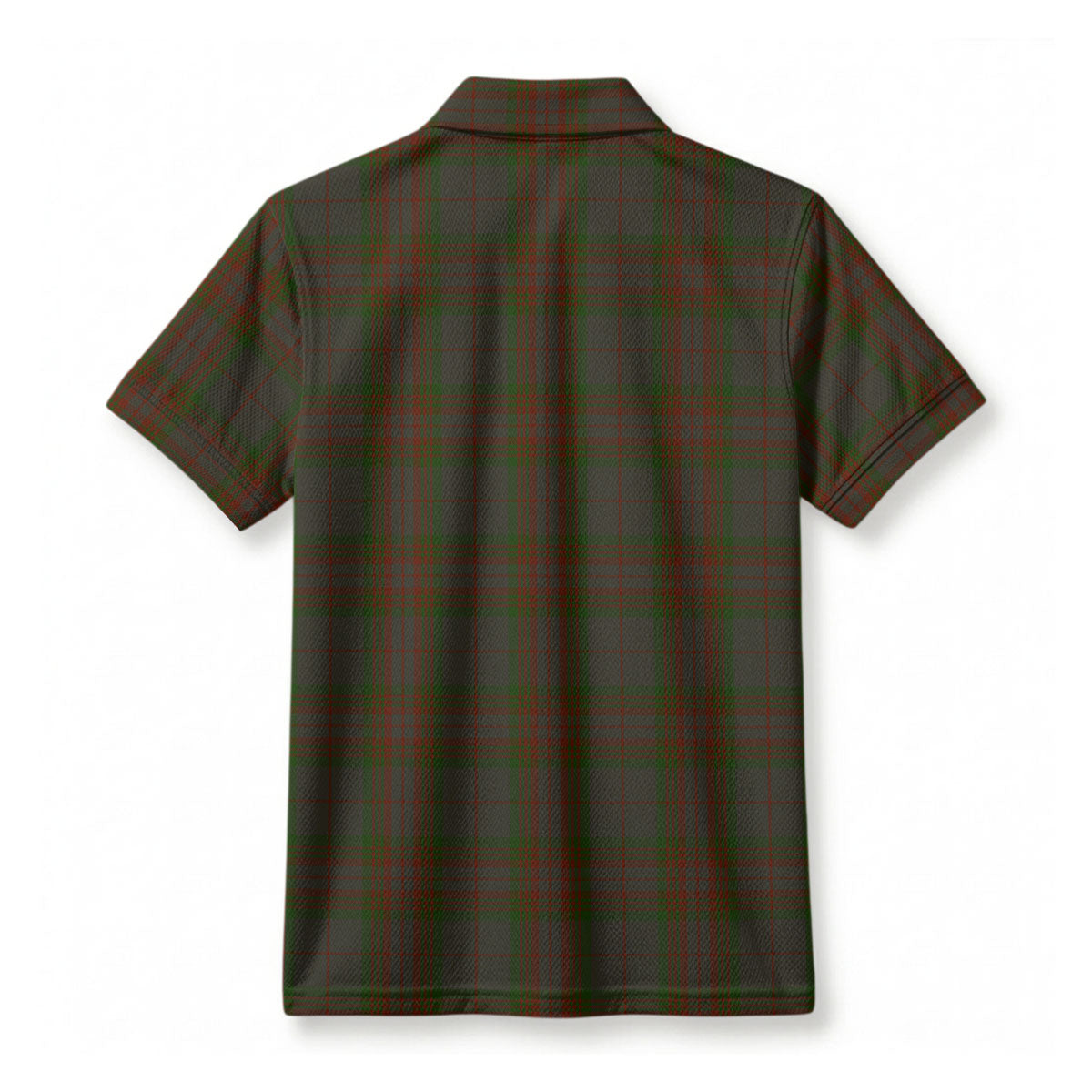 Gray Tartan Crest Birdseye Mesh Polo Shirt