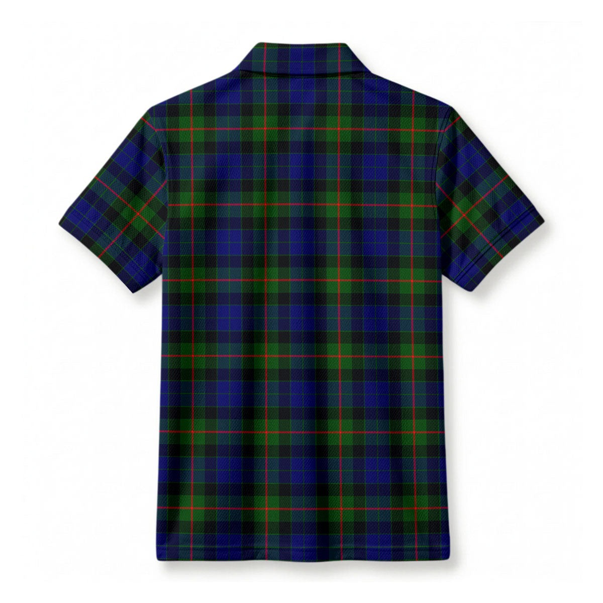 Gunn Modern Tartan Crest Birdseye Mesh Polo Shirt