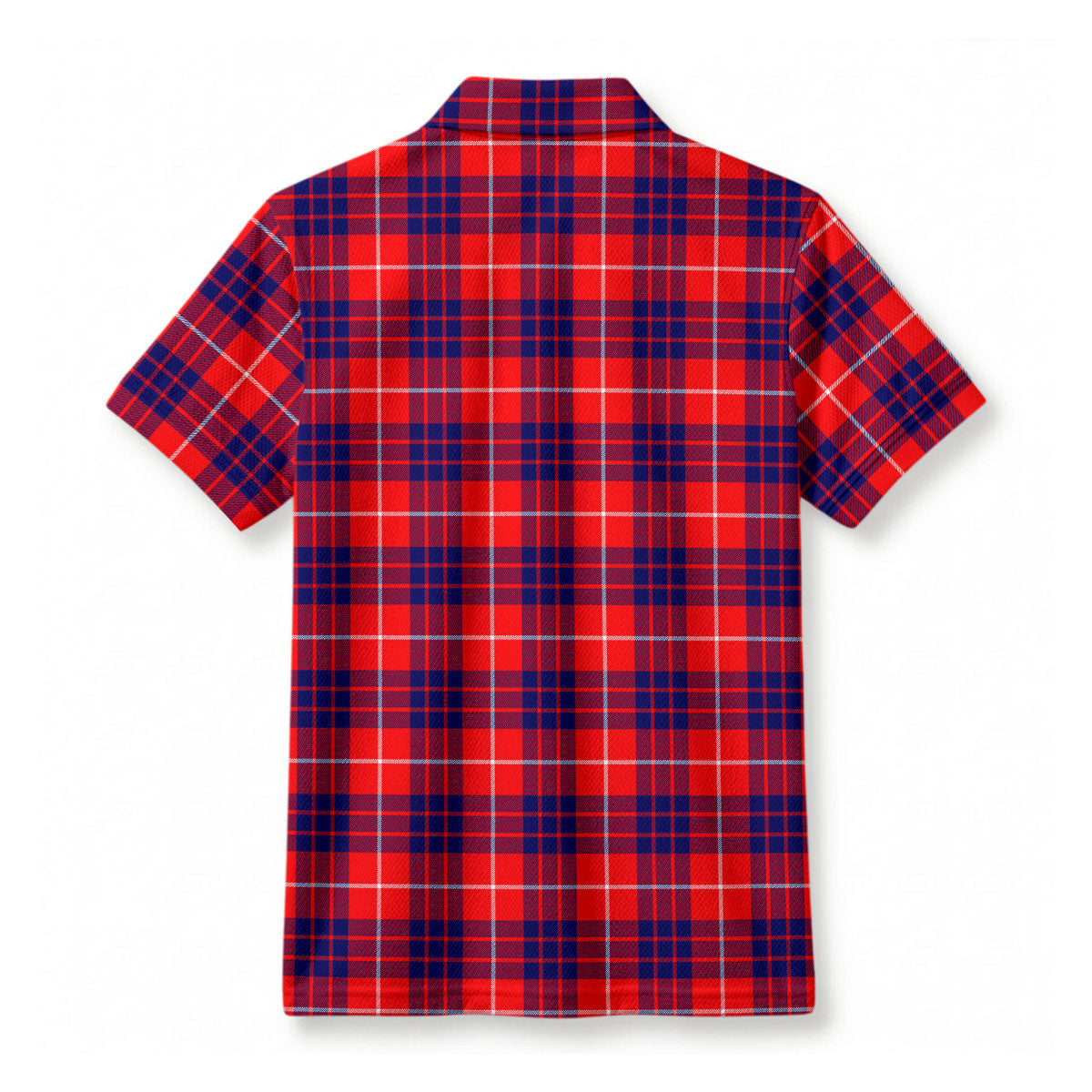 Hamilton Modern Tartan Crest Birdseye Mesh Polo Shirt