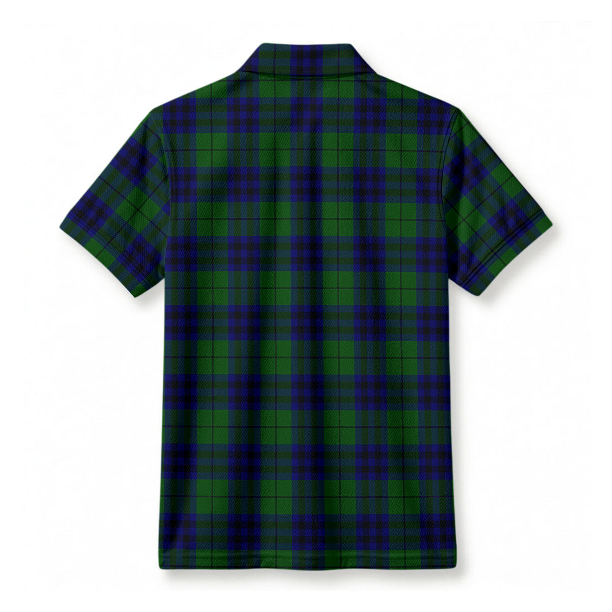 Keith Modern Tartan Crest Birdseye Mesh Polo Shirt
