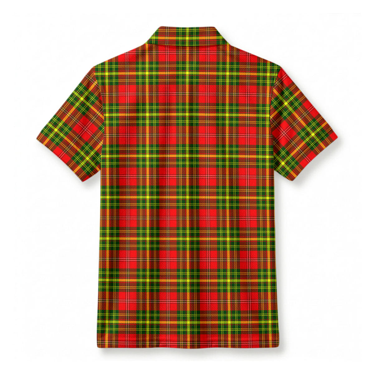 Leask Tartan Crest Birdseye Mesh Polo Shirt