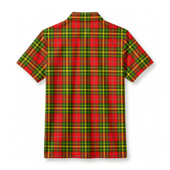 Leask Tartan Crest Birdseye Mesh Polo Shirt