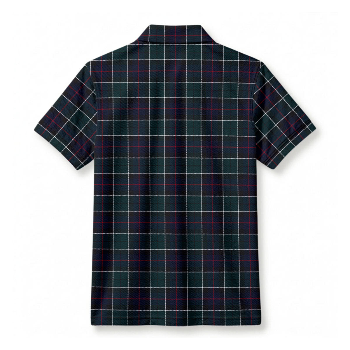 Leslie Hunting Modern Tartan Crest Birdseye Mesh Polo Shirt