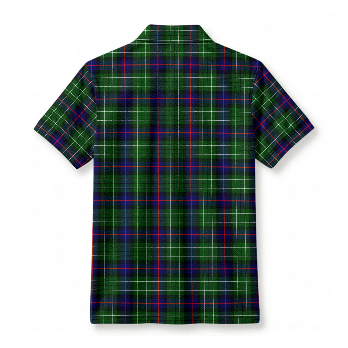 Leslie Hunting Tartan Crest Birdseye Mesh Polo Shirt