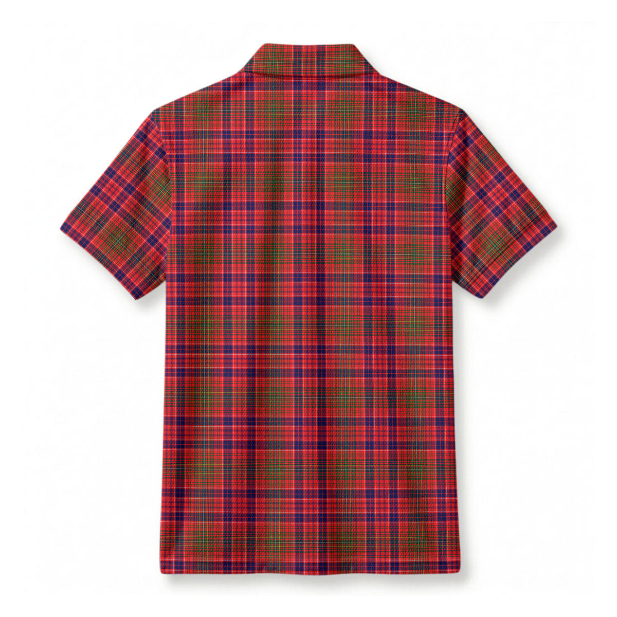 Lumsden Modern Tartan Crest Birdseye Mesh Polo Shirt