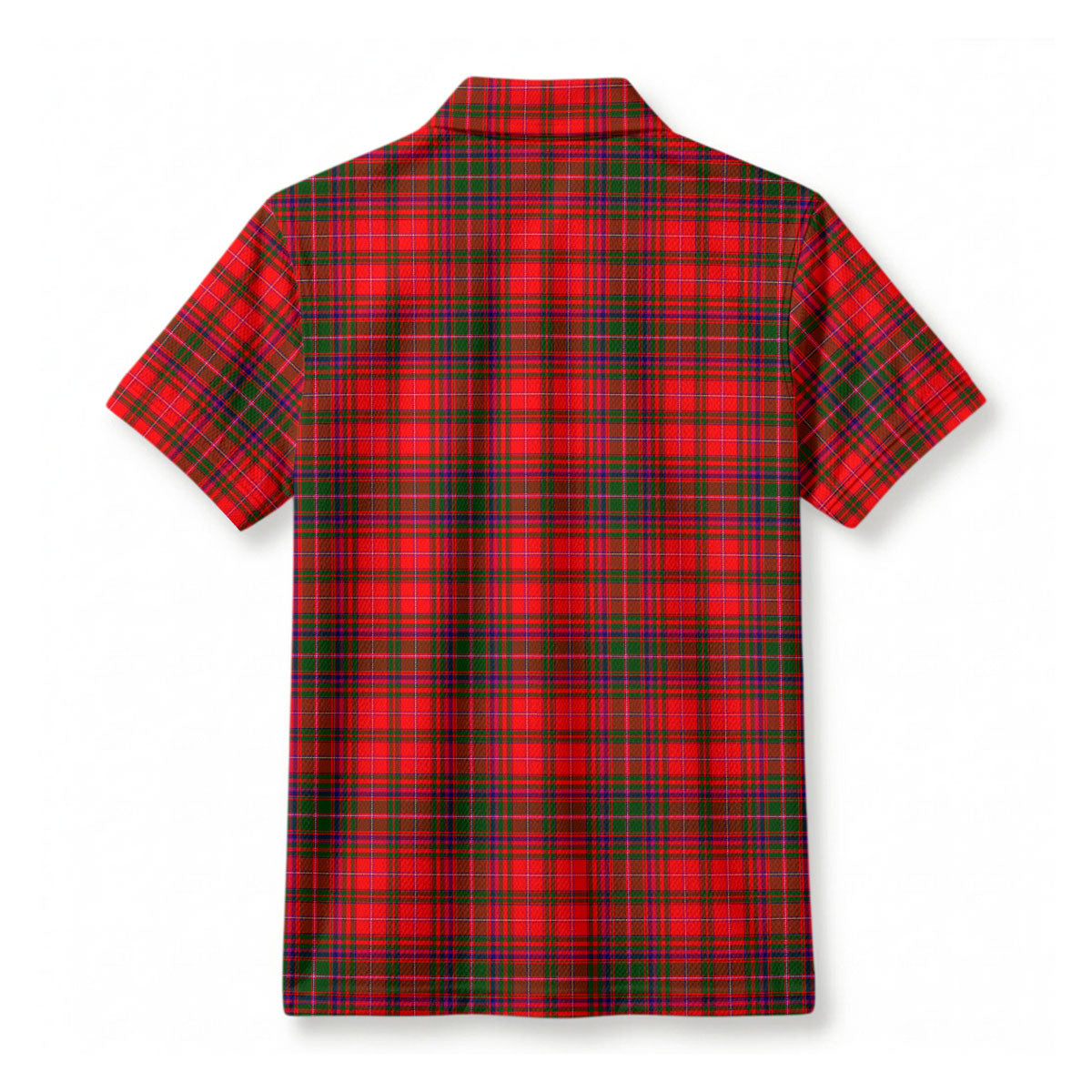 MacDougall Modern Tartan Crest Birdseye Mesh Polo Shirt