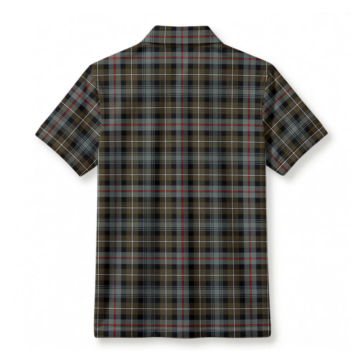 MacKenzie Weathered Tartan Crest Birdseye Mesh Polo Shirt