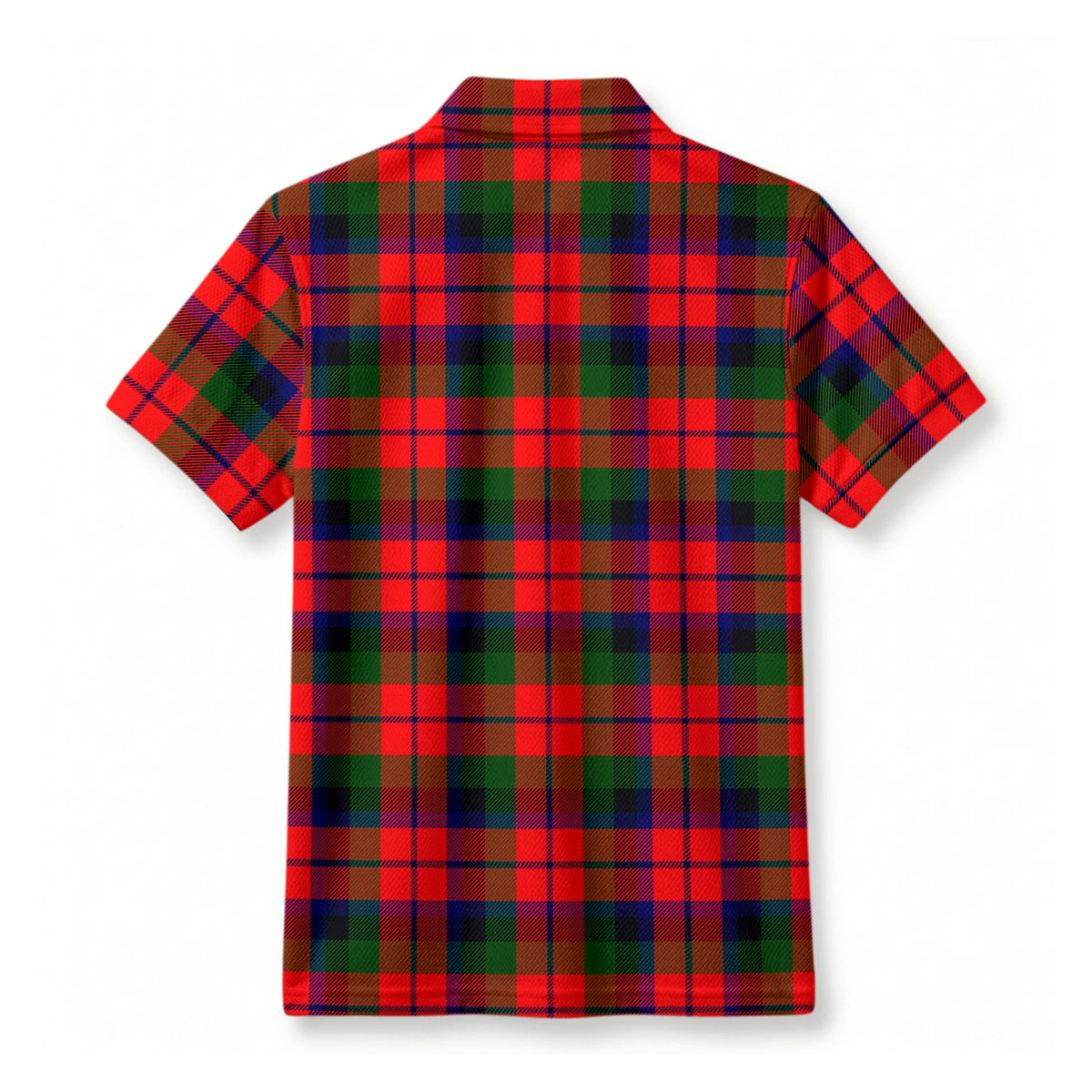 MacNaughton Modern Tartan Crest Birdseye Mesh Polo Shirt