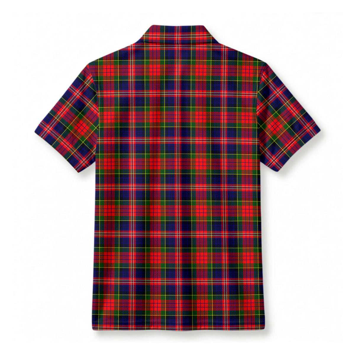 MacPherson Modern Tartan Crest Birdseye Mesh Polo Shirt