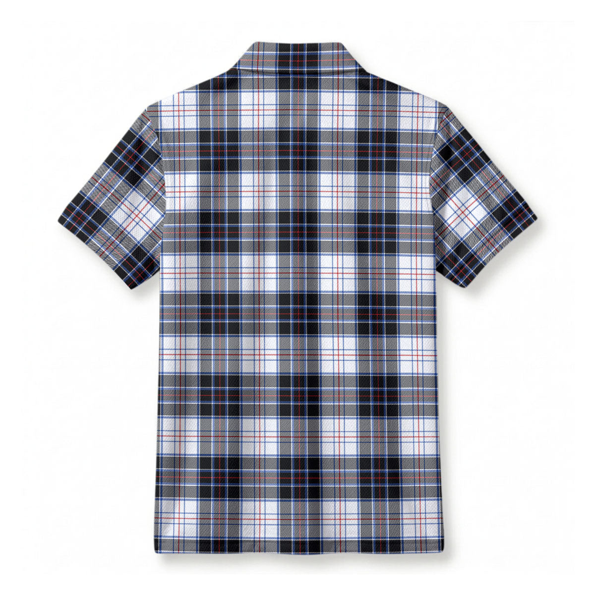 MacRae Dress Modern Tartan Crest Birdseye Mesh Polo Shirt