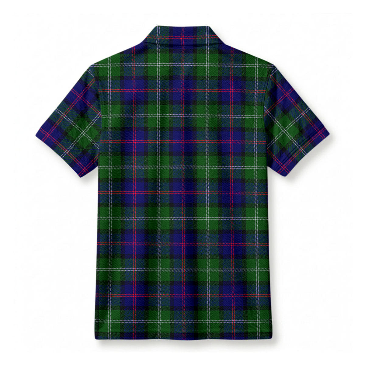MacThomas Modern Tartan Crest Birdseye Mesh Polo Shirt