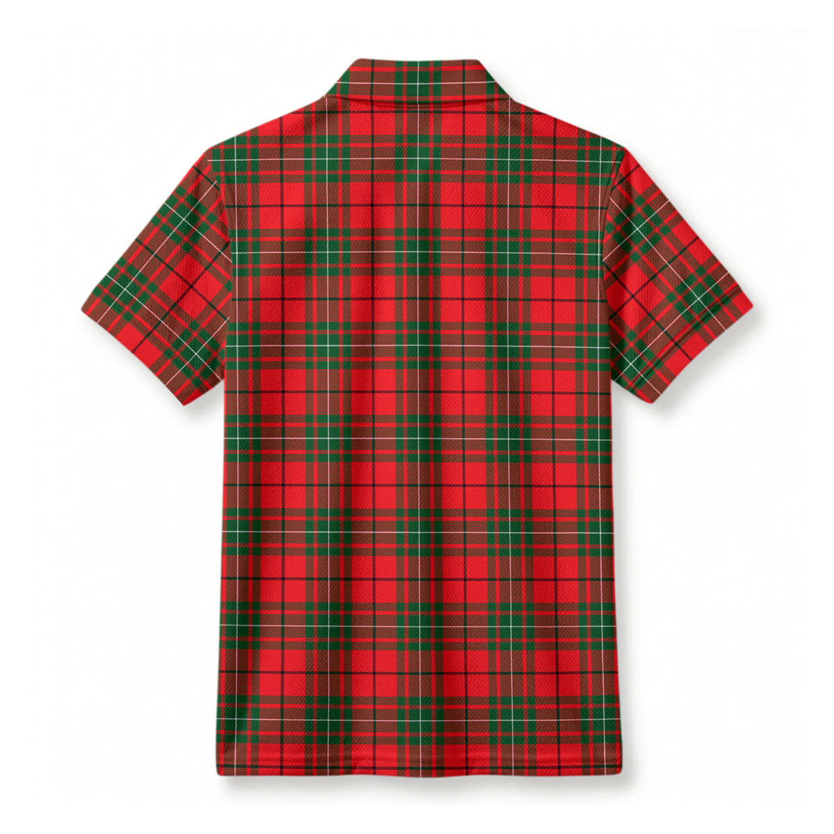 McAulay Modern Tartan Crest Birdseye Mesh Polo Shirt