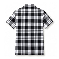 McFarlane Black - White Tartan Crest Birdseye Mesh Polo Shirt