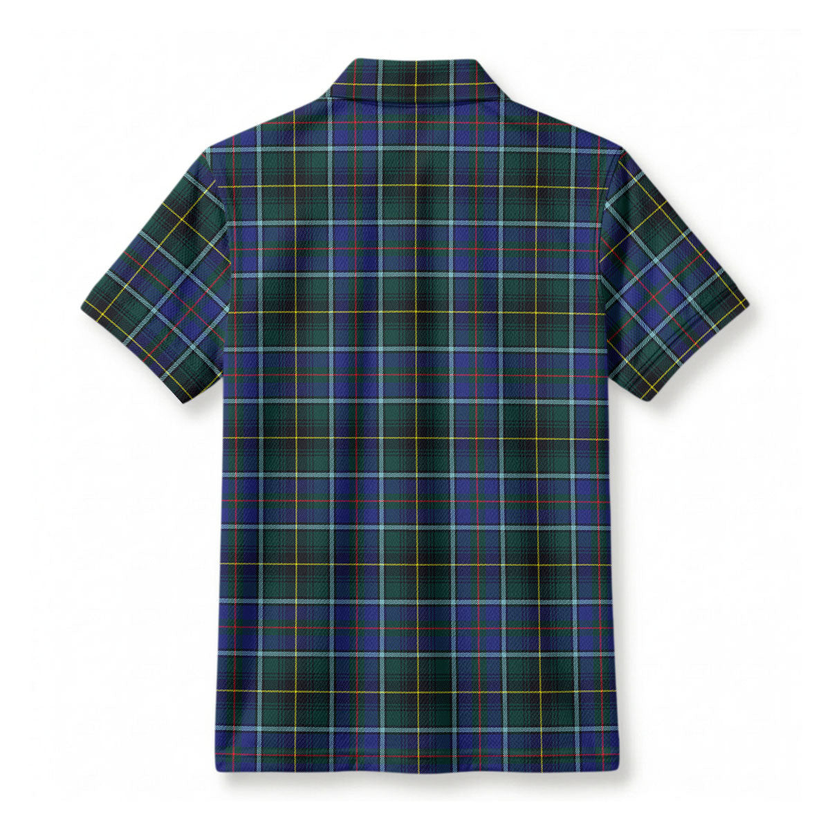 McInnes Modern Tartan Crest Birdseye Mesh Polo Shirt