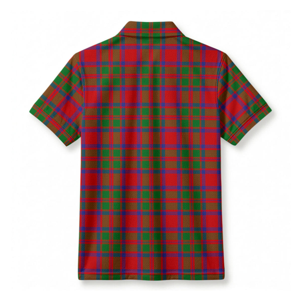 McIntosh Modern Tartan Crest Birdseye Mesh Polo Shirt