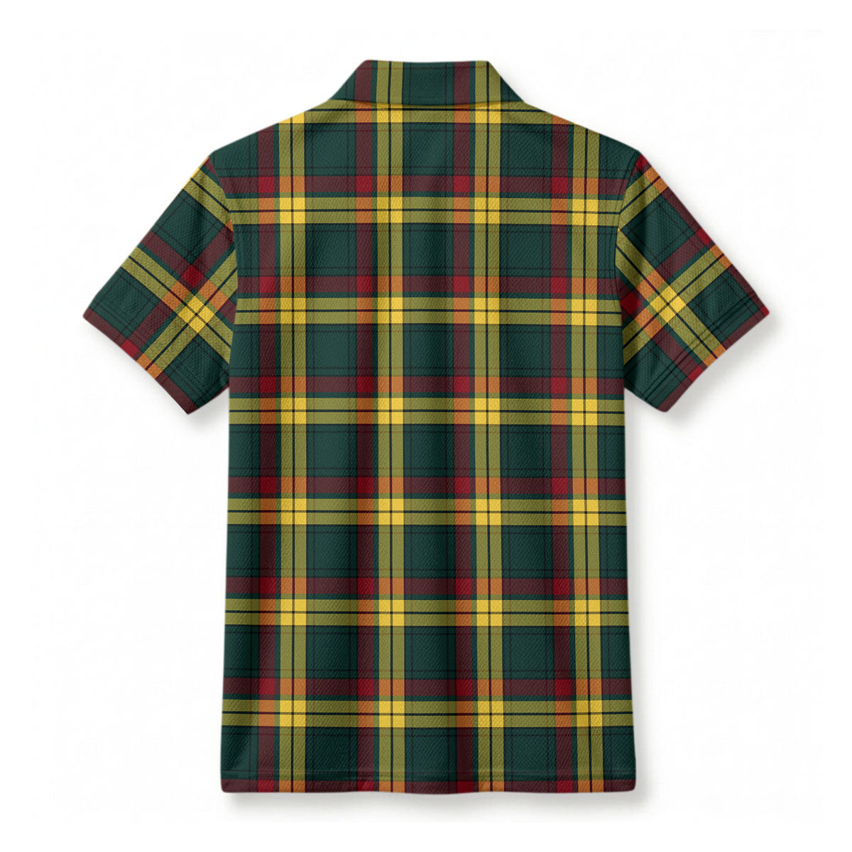 McMillan Old Modern Tartan Crest Birdseye Mesh Polo Shirt