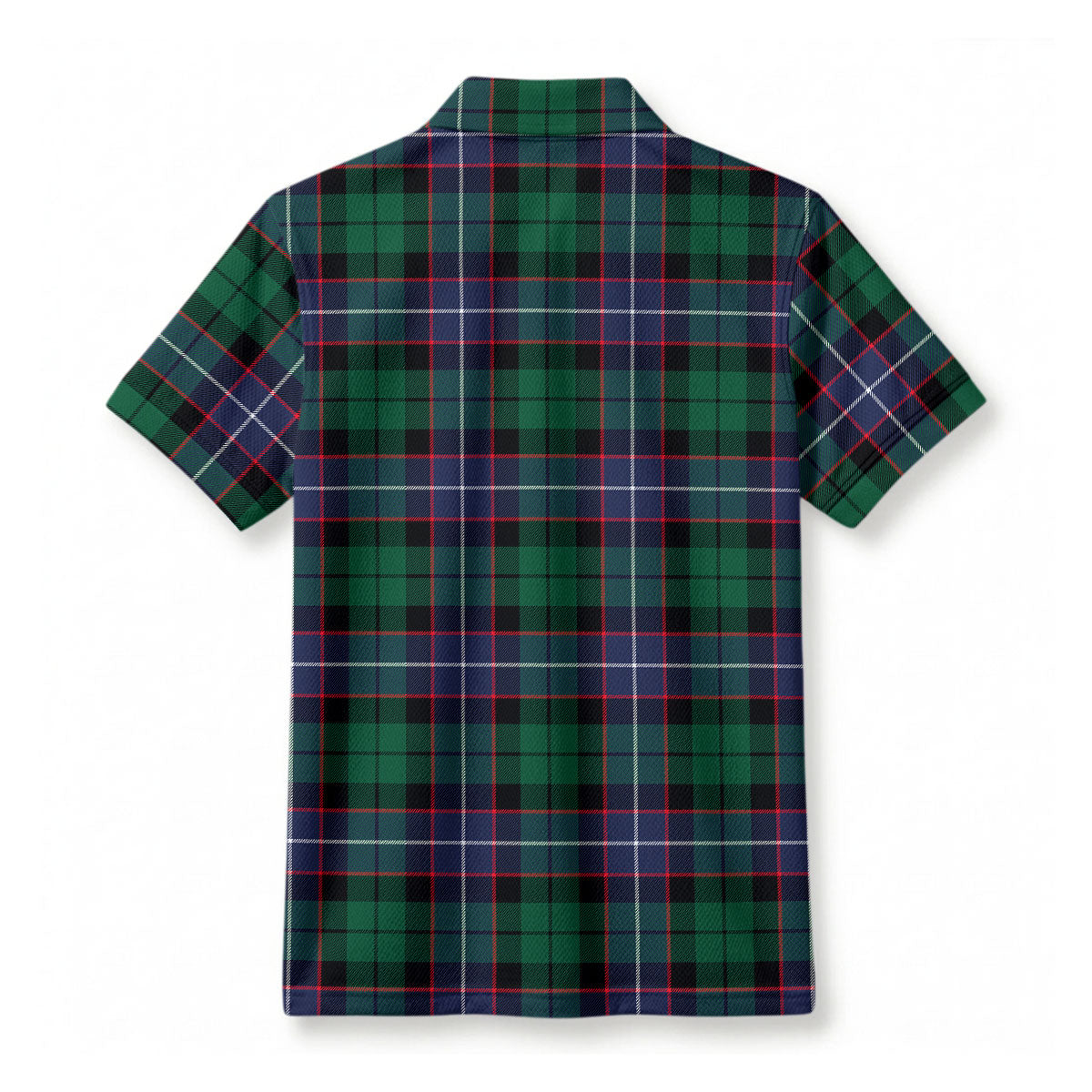 Mitchell Modern Tartan Crest Birdseye Mesh Polo Shirt