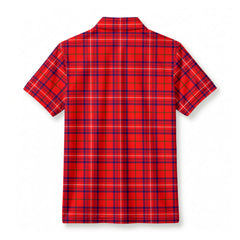 Rose Modern Tartan Crest Birdseye Mesh Polo Shirt
