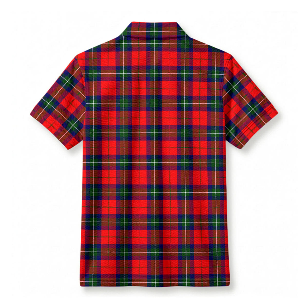 Ruthven Modern Tartan Crest Birdseye Mesh Polo Shirt
