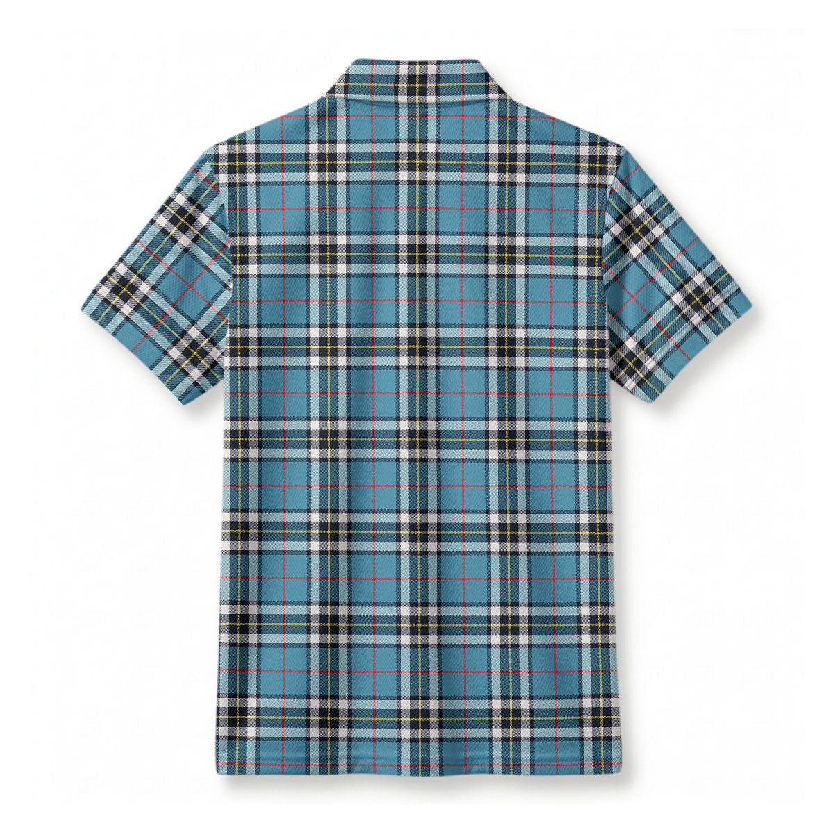 Thomson Blue Tartan Crest Birdseye Mesh Polo Shirt