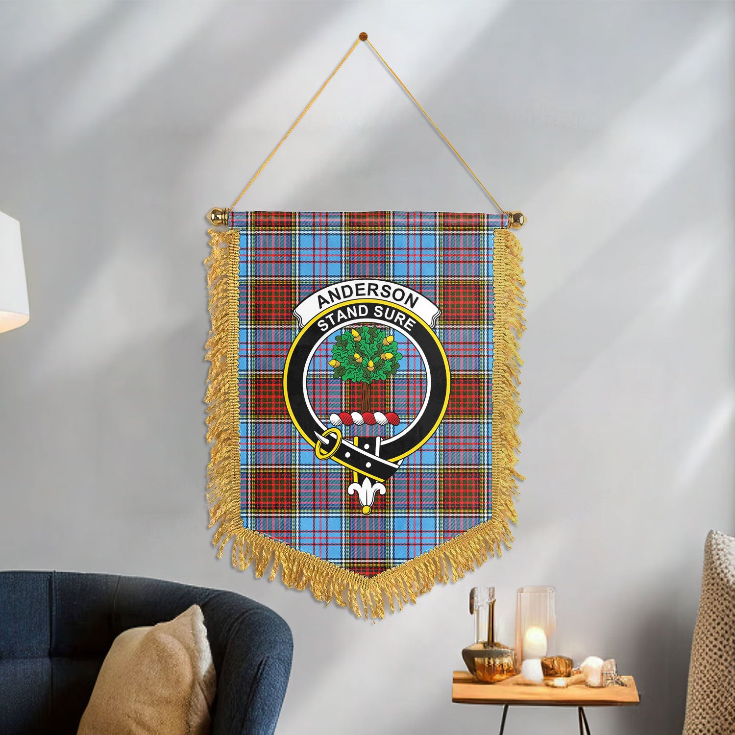 Anderson Modern Tartan Crest Wall Hanging Banner