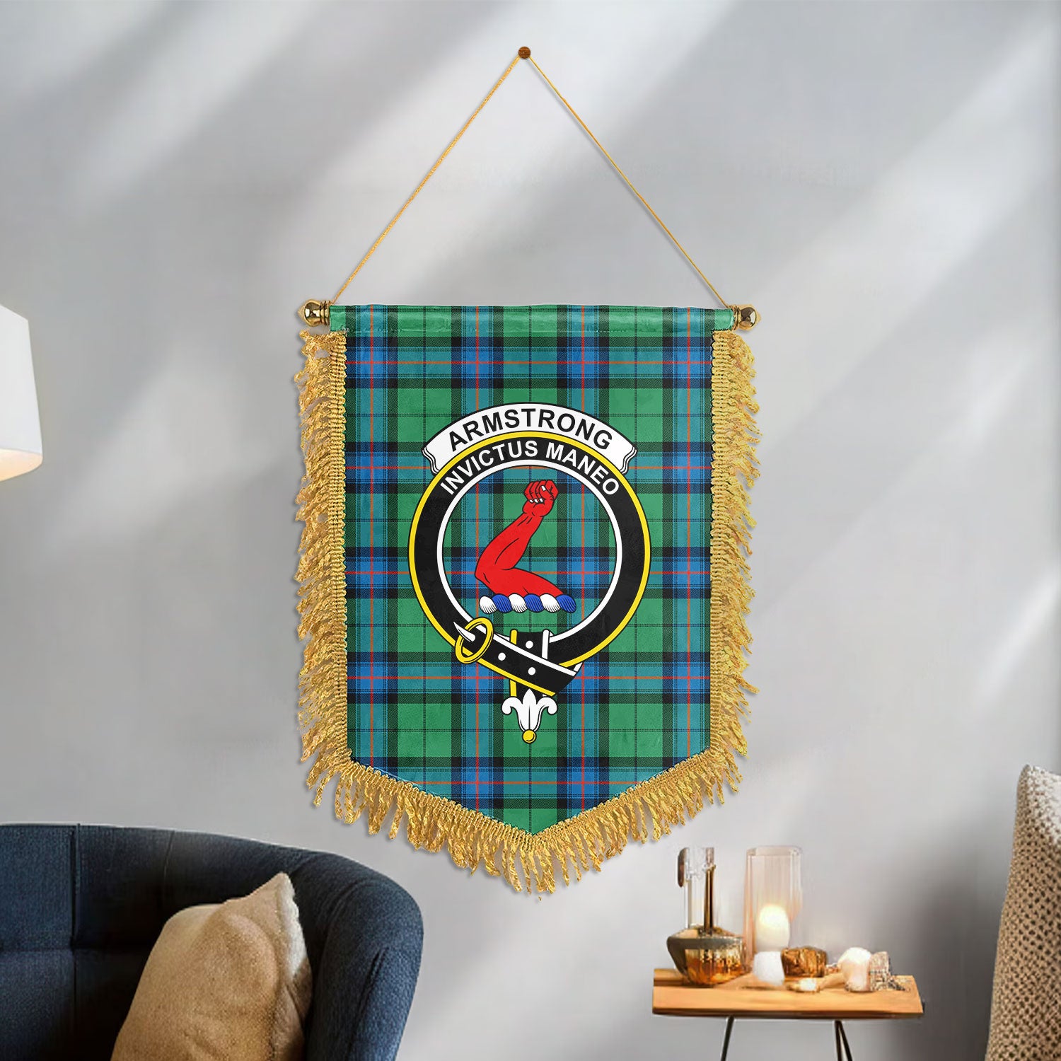 Armstrong Ancient Tartan Crest Wall Hanging Banner