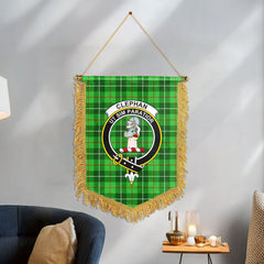 Clephan (or Clephane) Tartan Crest Wall Hanging Banner