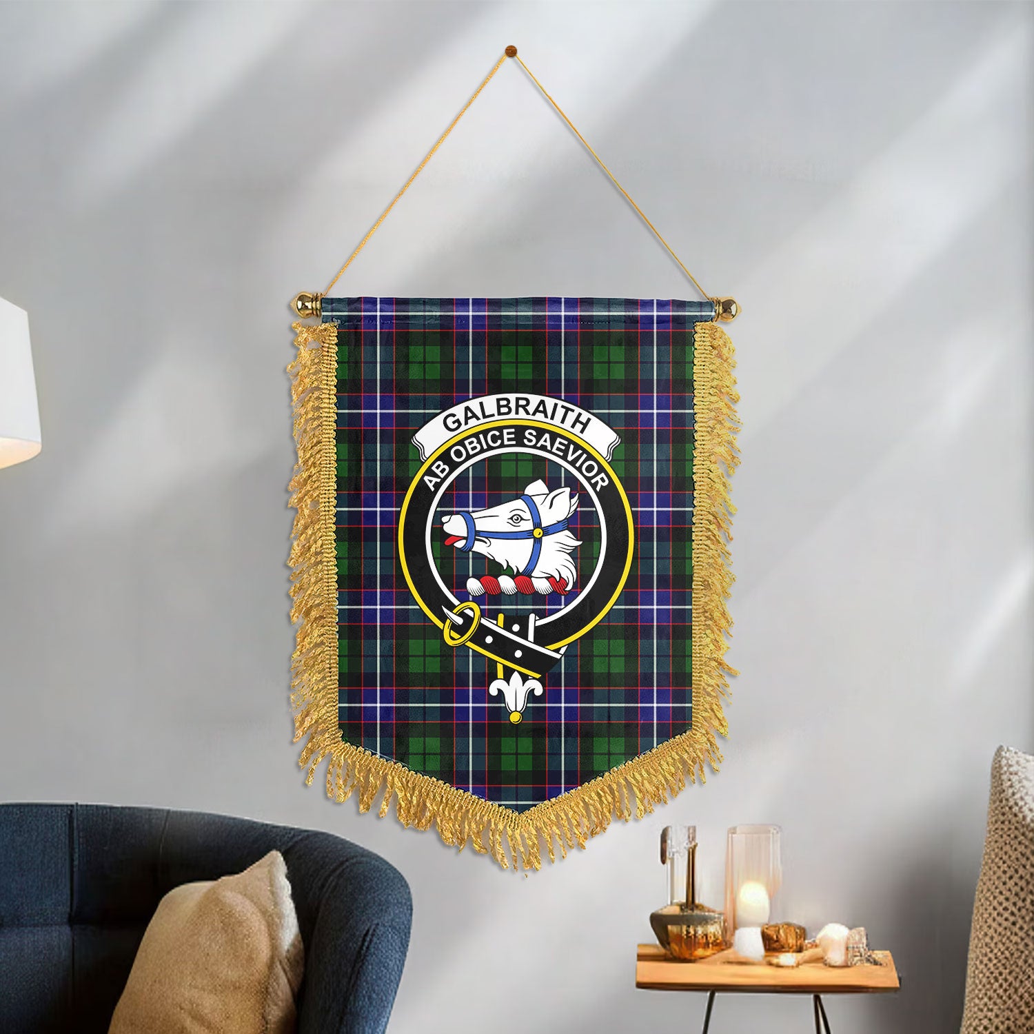 Galbraith Modern Tartan Crest Wall Hanging Banner