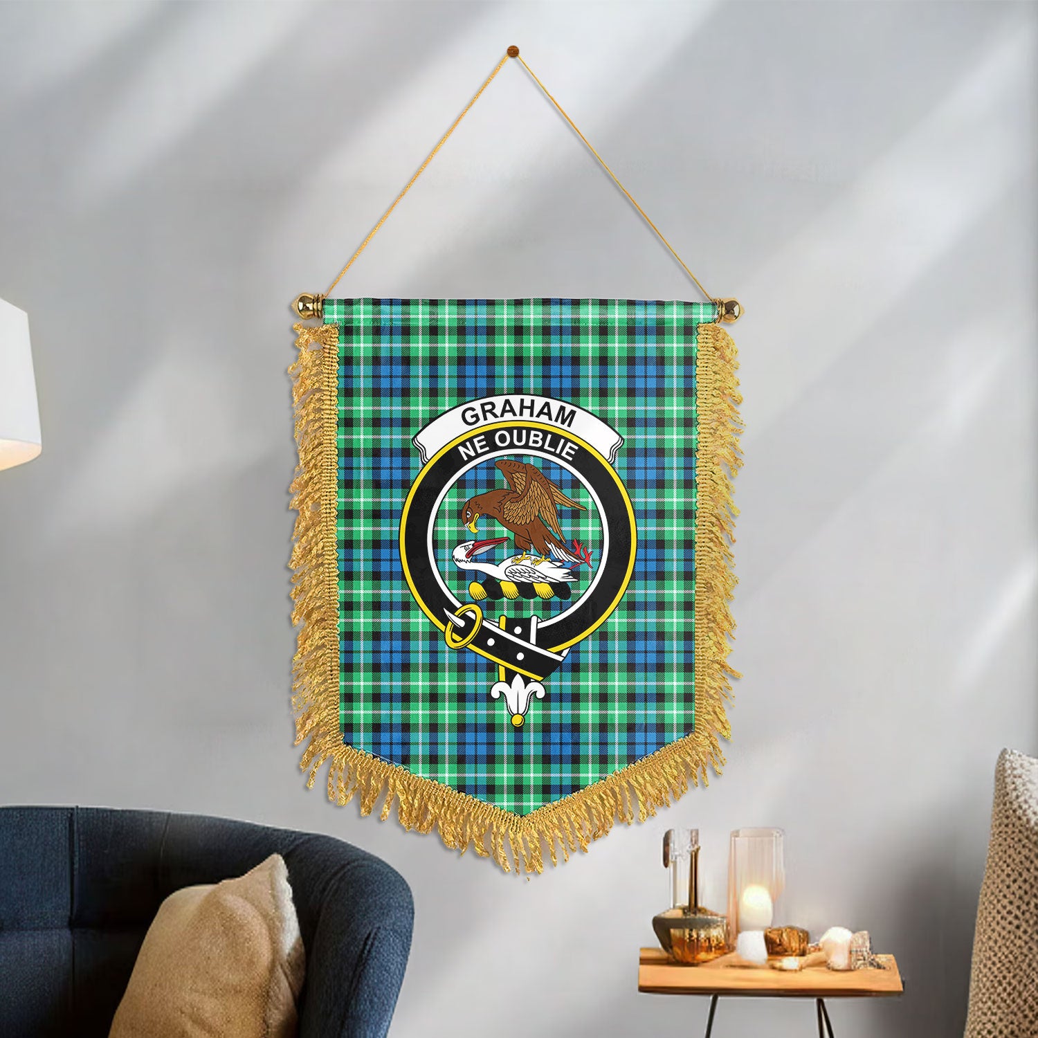 Graham of Montrose Ancient Tartan Crest Wall Hanging Banner